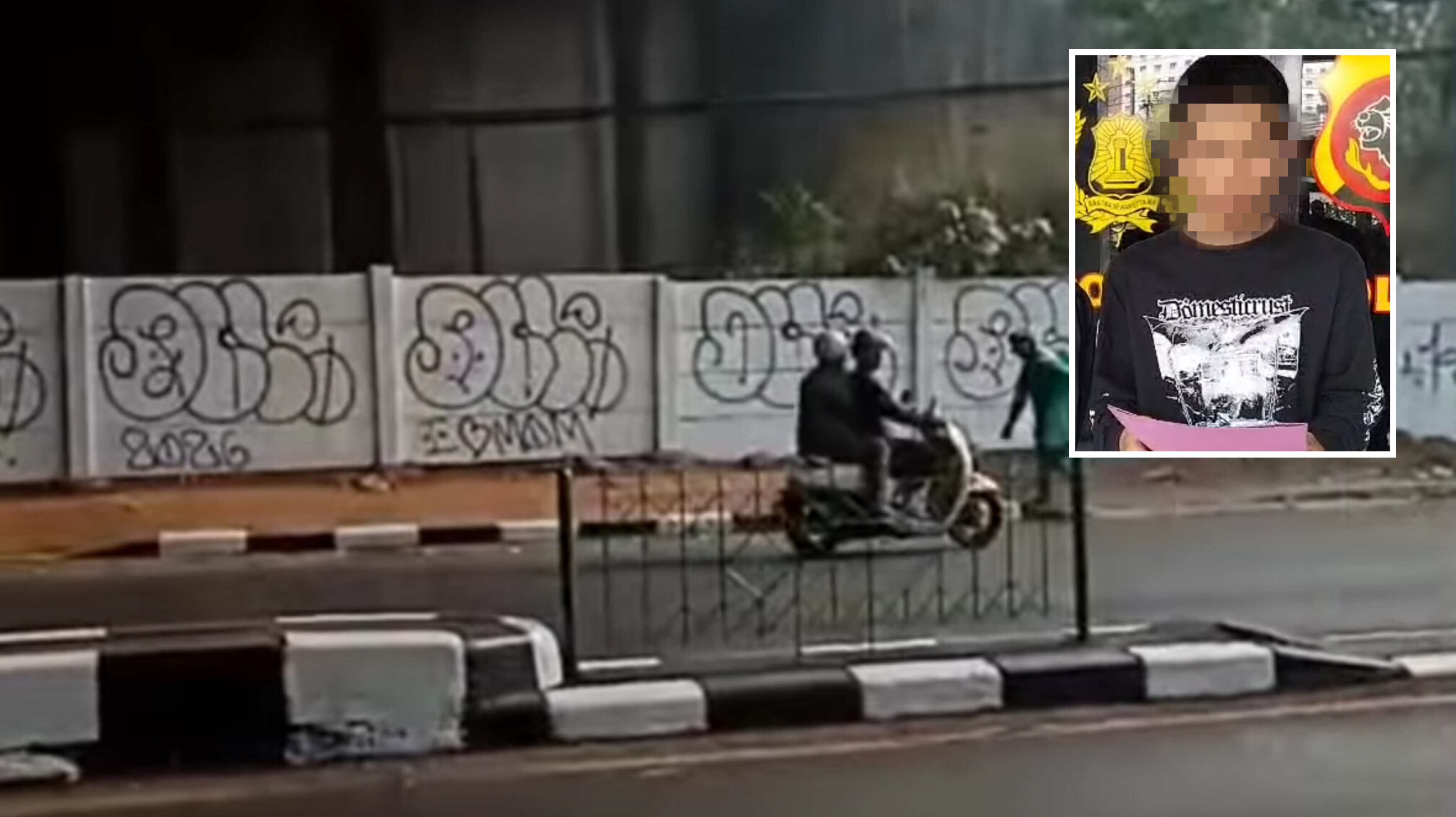 Pelaku Vandalisme di Bawah Flyover Tol Cisumdawu Jatinangor Diamankan, Diminta Cat Ulang Tembok yang Dicoret